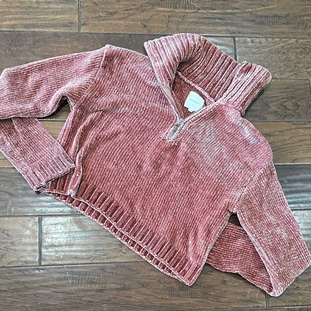 Thread &‎ Supply Dusty Rose Half-Zip Sweater size Large silky